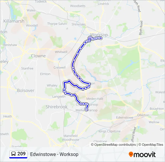209 Bus Line Map