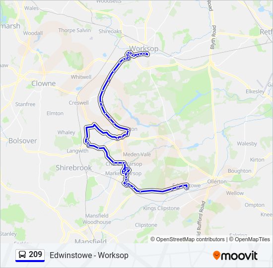 209 bus Line Map