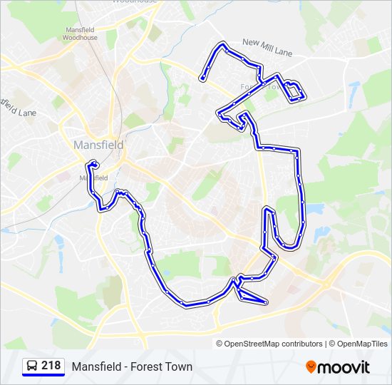 218 Bus Line Map