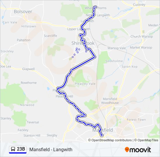 23B bus Line Map