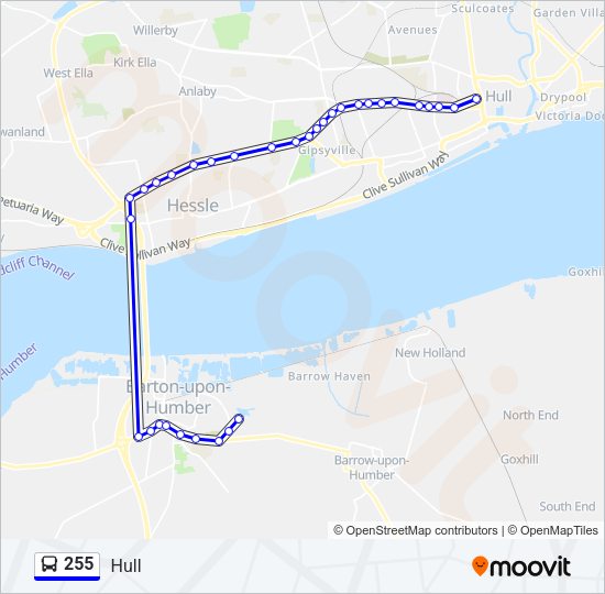 255 Bus Line Map