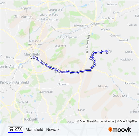 27X Bus Line Map