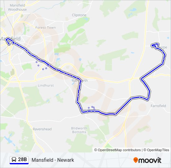 28B Bus Line Map