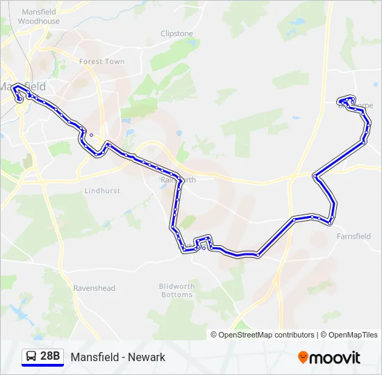 28B Bus Line Map