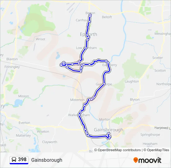 398 Route: Schedules, Stops & Maps - Gainsborough (Updated)
