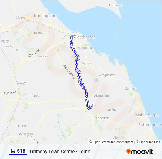 51B Bus Line Map