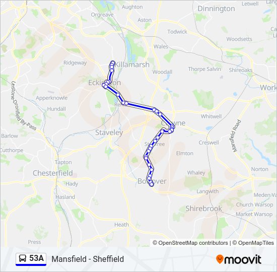 53A Bus Line Map