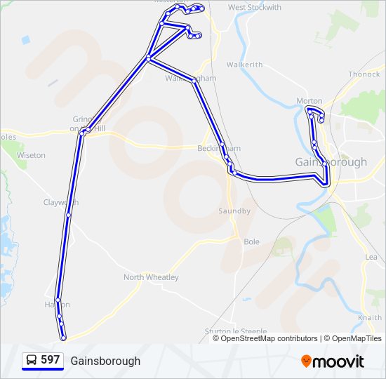 597 Bus Line Map