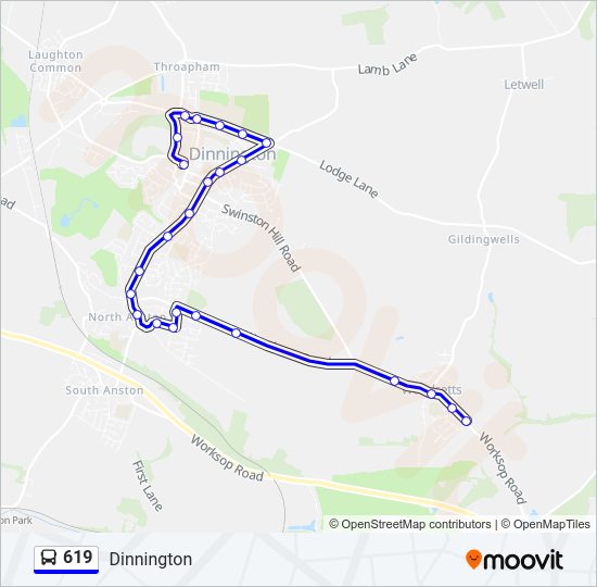 619 Bus Line Map