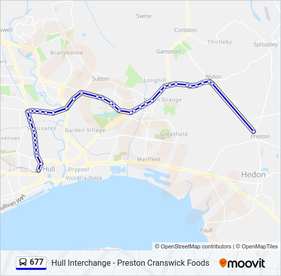 677 Bus Line Map