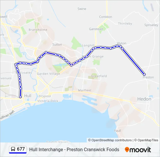 677 Bus Line Map