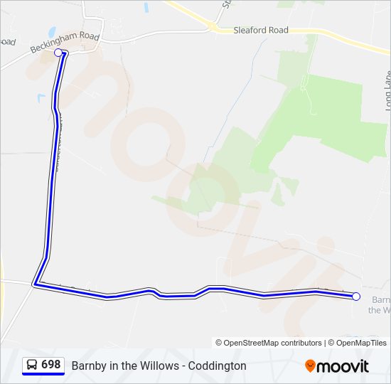 698 Bus Line Map