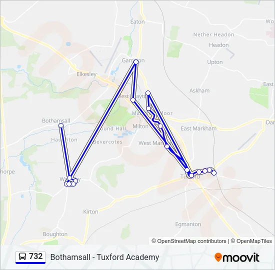 732 Bus Line Map