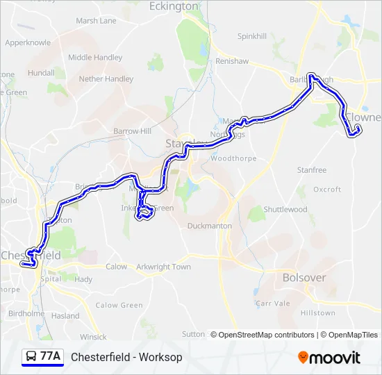 77A Bus Line Map