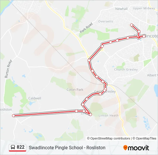 822 Bus Line Map