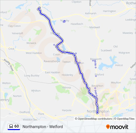 60 Bus Line Map