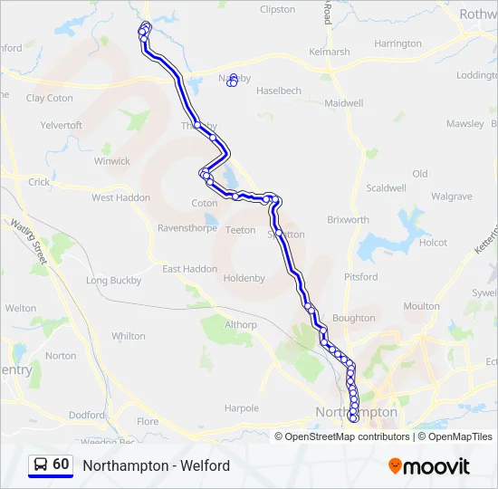 60 Bus Line Map