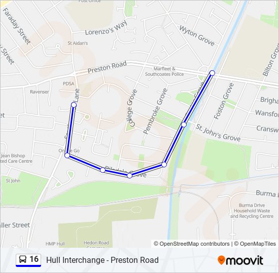 16 Route: Schedules, Stops & Maps - Holderness (Updated)