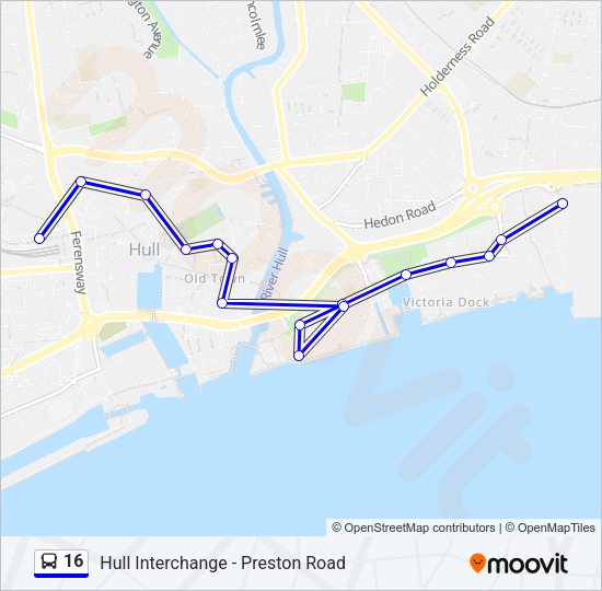 16 Bus Line Map