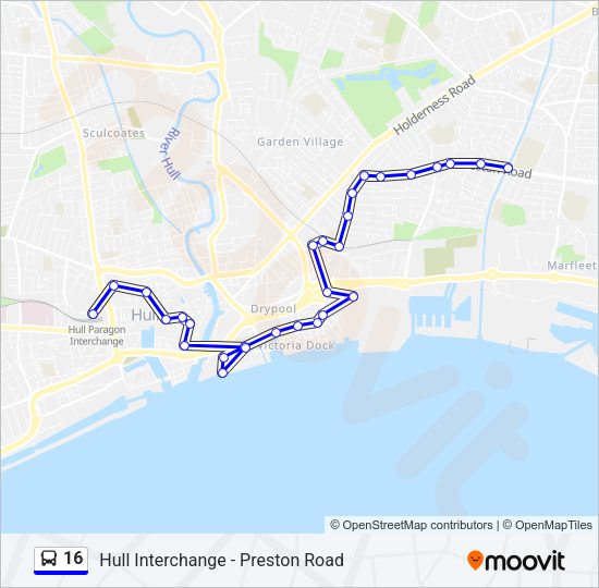 16 Bus Line Map