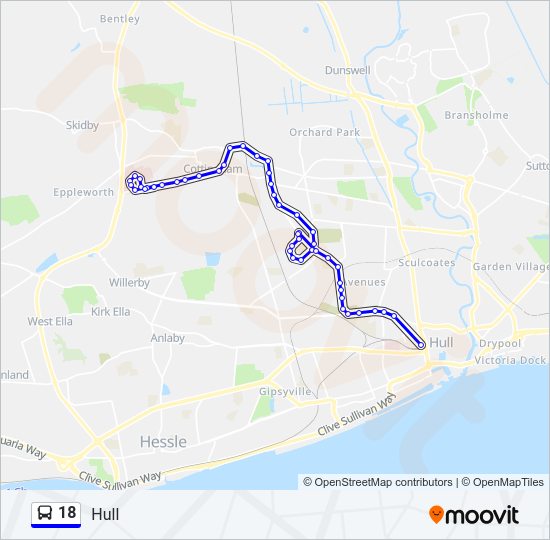 18 Bus Line Map