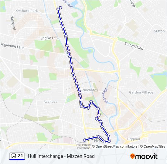 21 Bus Line Map