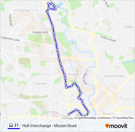 21 Bus Line Map