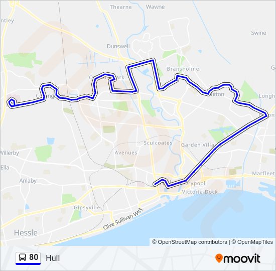 80 Bus Line Map