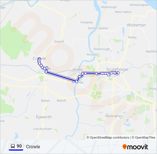 90 Bus Line Map