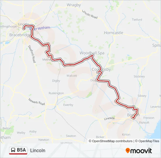 B5A Bus Line Map