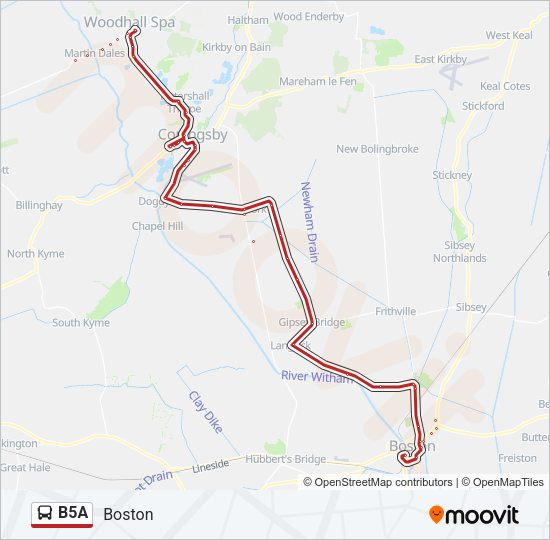 B5A Bus Line Map