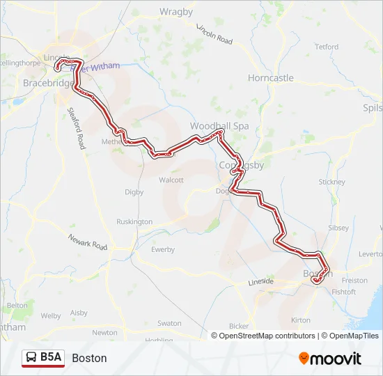 B5A Bus Line Map