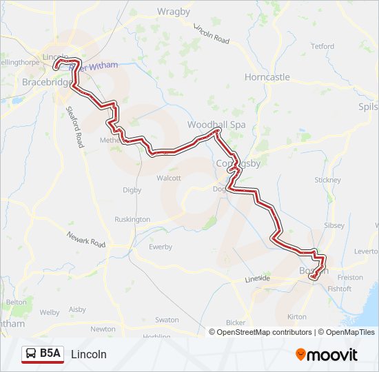 B5A bus Line Map