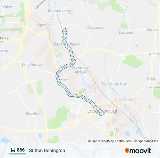 866 Bus Line Map