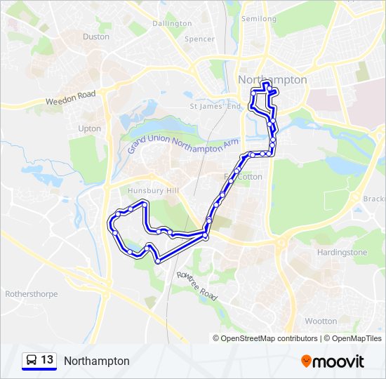 13 bus Line Map