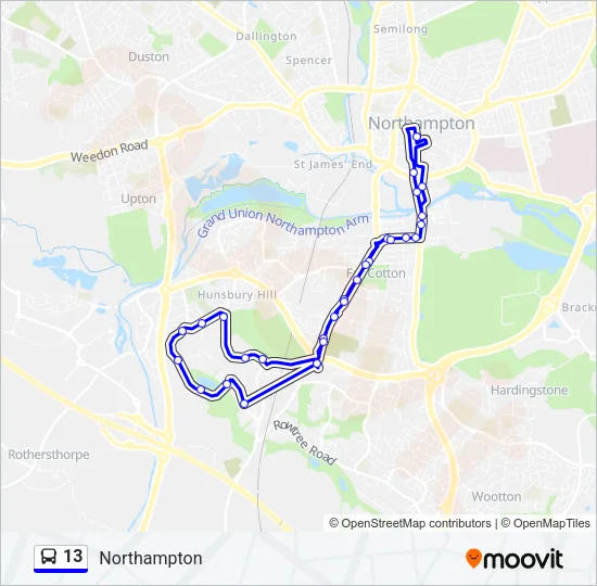 13 Bus Line Map