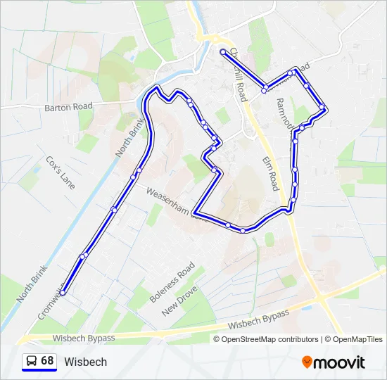 68 Bus Line Map
