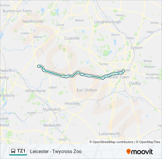 TZ1 bus Line Map