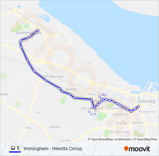 5 Bus Line Map