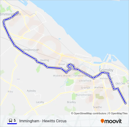 5 Bus Line Map