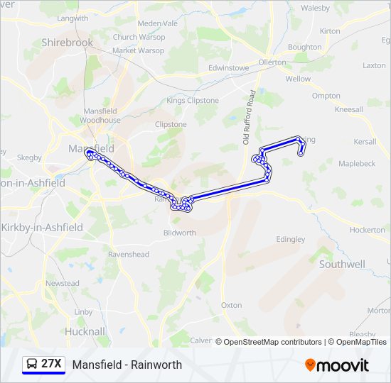 27X Bus Line Map
