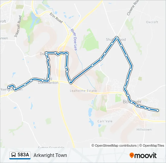 583A Bus Line Map