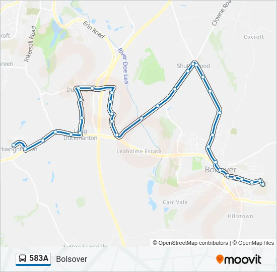 583A Bus Line Map