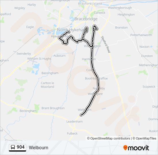 904 Bus Line Map