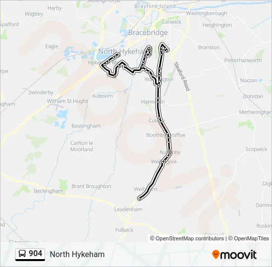 904 Bus Line Map