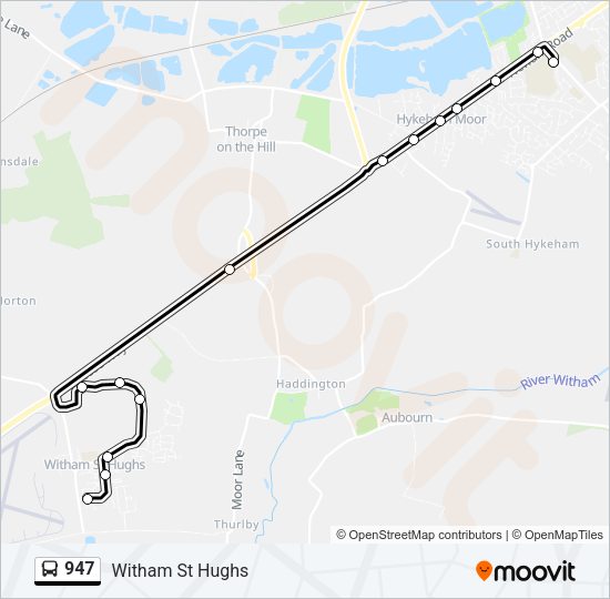 947 Bus Line Map