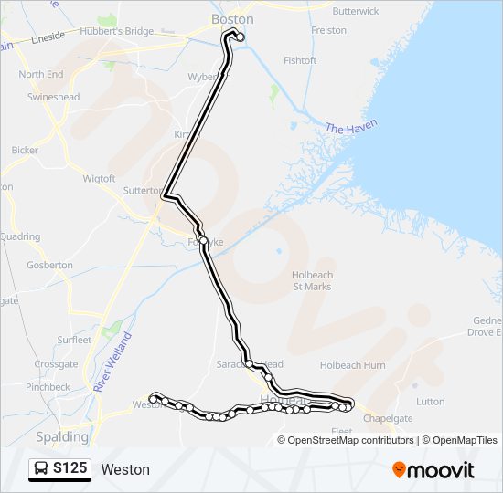 S125 Bus Line Map