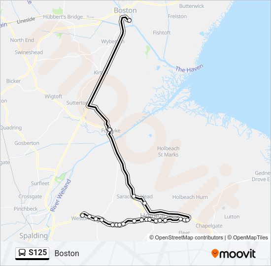 S125 Bus Line Map