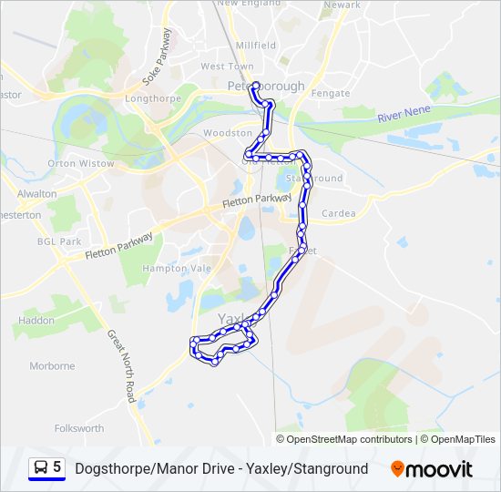 5 Bus Line Map