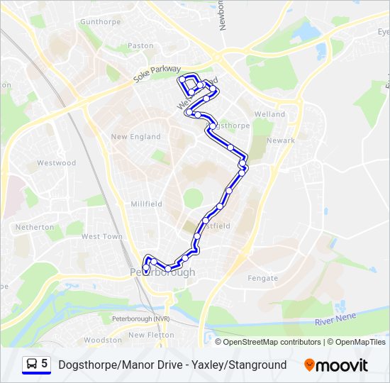 5 Bus Line Map